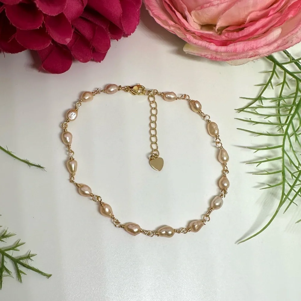 NEW⚜️Pink Freshwater Pearl Hand Wired Bracelet - Picture 4 of 6